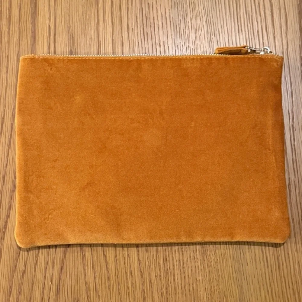 Sézane Velvet mustard yellow pouch